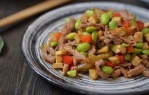 『妈妈的料理』毛豆干子炒肉丝