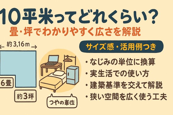 10平米ってどれくらい？畳・坪でわかりやすく広さを解説【サイズ感・活用例つき】