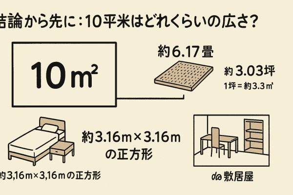結論から先に：10平米はどれくらいの広さ？
