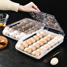 冰箱保鲜冷冻鸡蛋盒滑落抽屉式厨房置物食品级食物整理鸡蛋盒批发