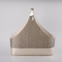 简约银灰色 麻布 尖角篮装饰收纳盒