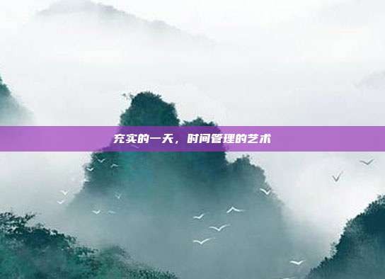 充实的一天,时间管理的艺术