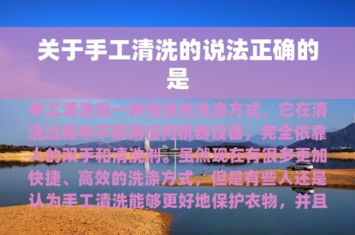 关于手工清洗的说法正确的是