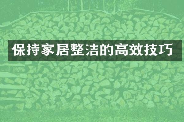 保持家居整洁的高效技巧