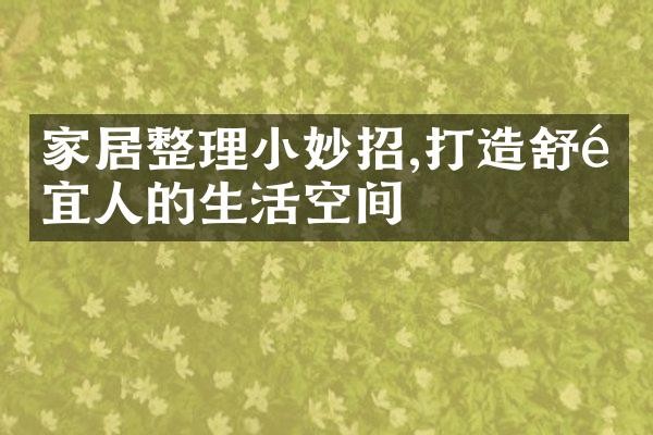 家居整理小妙招,打造舒适宜人的生活空间