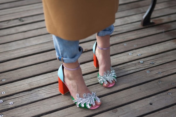 colorful fashionable women's footwear