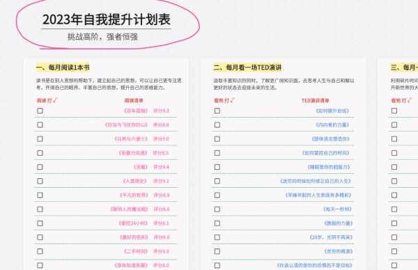 2024年自我提升计划表