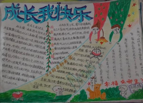 快乐成长拥抱未来的手抄报快乐成长手抄报