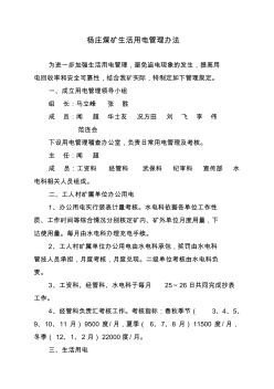 杨庄煤矿生活用电管理办法