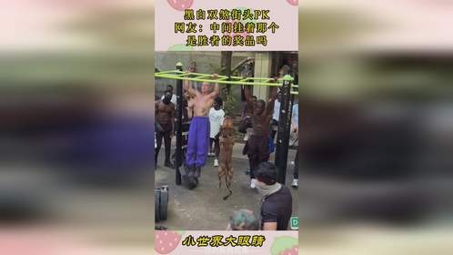 黑白双煞街头PK，网友：中间挂着那个，是胜者的奖品吗