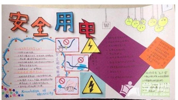 节约用电手抄报卡通学生春节用电安全手抄报小报电子