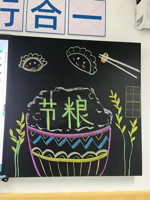 节水节电节粮班会黑板报