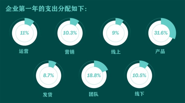 小企业主在第一年如何分配其商业支出的细分图。