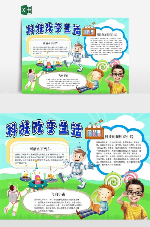 儿童卡通科技改变生活word手抄报
