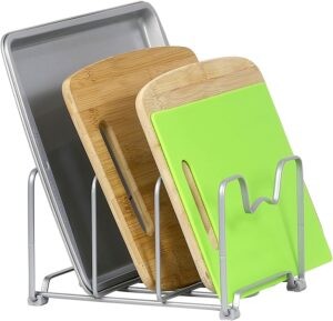 厨房可以放切菜板的铁架：SimpleHouseware Kitchen Houseware Organizer Pantry Rack