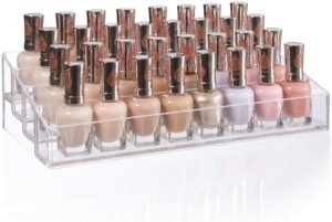 指甲油存储盒：STORi Clear Plastic Multi-Level Nail Polish Organizer