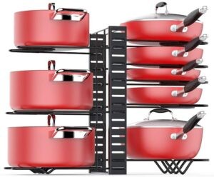 放置各种炒锅的架子：Pan Organizer Rack for Cabinet