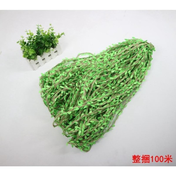 绿色森林系藤条绿叶树叶麻绳手工diy装饰幼儿园绳子
