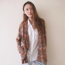 敦煌印象 不规则下摆棒针女士披肩式开衫