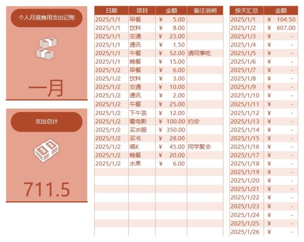 个人及家庭费用支出记账表excel免费下载（精选模板8款）-趣帮office教程网