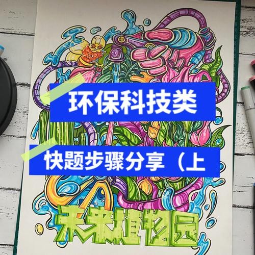 考前必练环保科技类原创快题装饰画77步骤