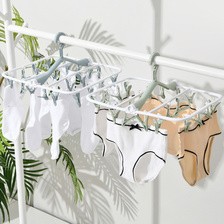 多功能晾衣架防风夹袜子内衣挂钩20夹子衣服撑子晾衣卡扣塑料衣