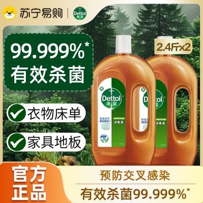 滴露(Dettol)消毒液1.2L*2瓶杀菌除螨 家居室内 宠物环境消毒 儿童宝宝内衣 衣物除菌剂