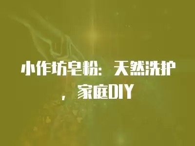 小作坊皂粉:天然洗护,家庭DIY