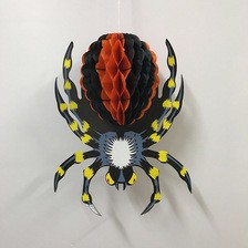 跨境热销万圣节装饰蜘蛛蜂窝球拉花 万圣节鬼节派对酒吧悬挂装饰