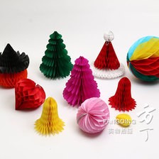 厂家批发 异性蜂窝球 万圣节纸质蜂巢球 圣诞树装饰纸蜂窝球