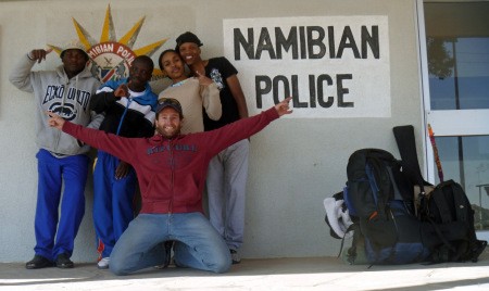 how to travel with no money - unusual accommodation - namibian police