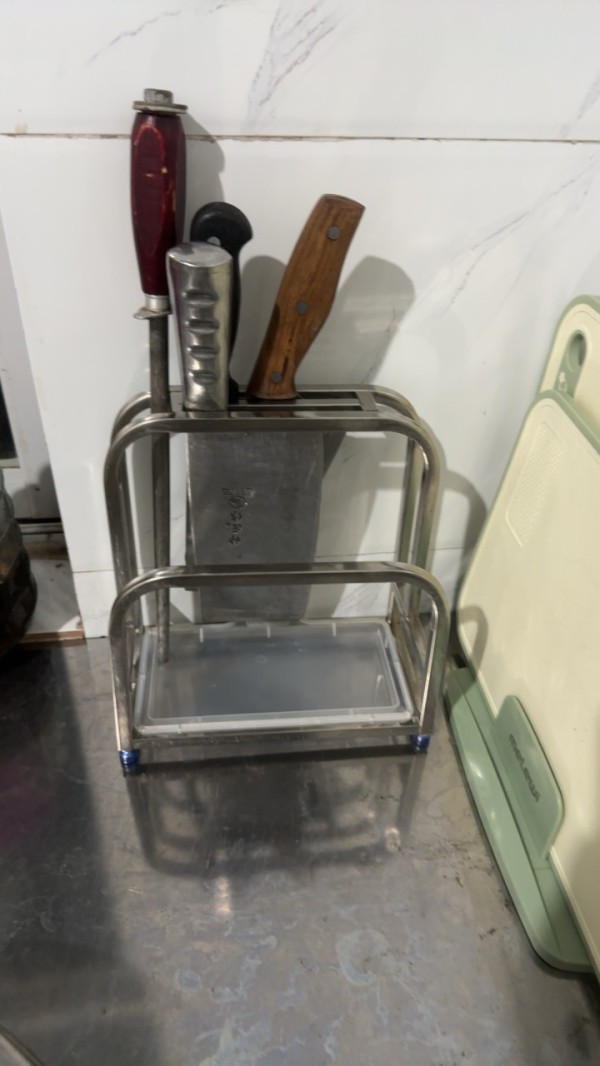 不锈钢砧板架刀架厨房用品切菜板架子座大案板架菜墩粘板架家用 敬平 C款砧板刀架(带接水盘)厨具架晒单图