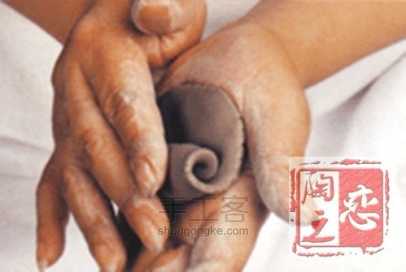 陶之恋--教你做一个陶瓷玫瑰 第5步