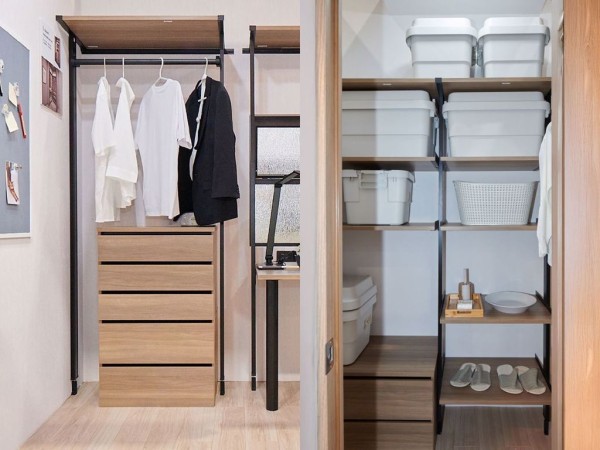 I-Shelf 收納櫃可以當作衣櫃、儲物櫃，要不要加門片都行，能快速因應育兒家庭需求的不斷改變(圖片提供 Panasonic)