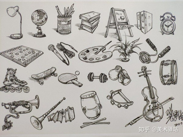 场景速写中的小道具快收藏起来拿去临摹吧