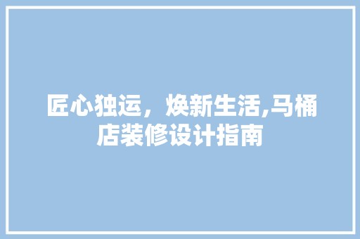匠心独运，焕新生活,马桶店装修设计指南 玻璃