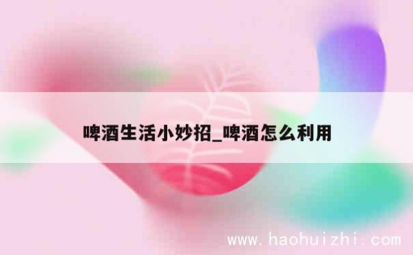 啤酒生活小妙招_啤酒怎么利用 第1张