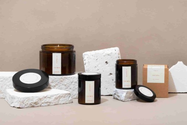 glass amber candle holders