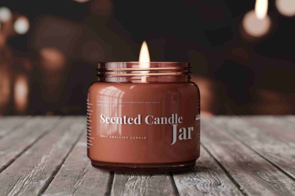 amber glass candle jars