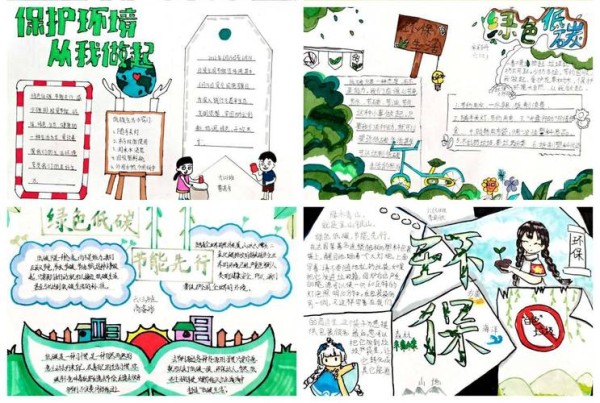 绿色低碳节能先行--濮阳市实验中学六年级手抄报展评活动班张晨班