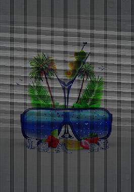 夏日椰树眼镜海报背景