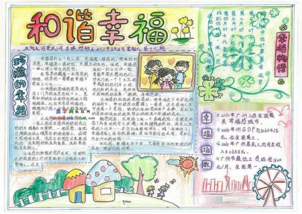 和谐幸福校园手抄报