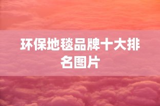 环保地毯品牌十大排名图片