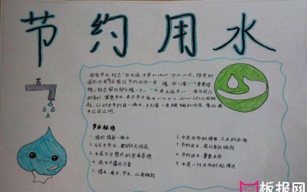 有关于节约用水的小学手抄报节约用水的手抄报