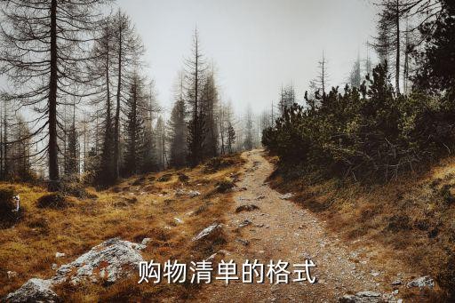 购物清单的格式