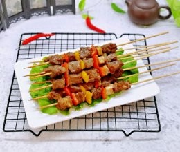 彩椒烤牛肉串的做法