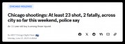 芝加哥枪击案频发，至少23人中弹，两人死亡
