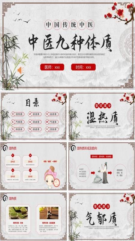 中医九种体质课件PPT模板