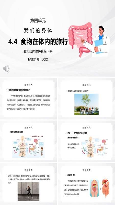 食物在身体里的旅行小学科学PPT课件