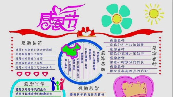 感恩的手抄报怎么画